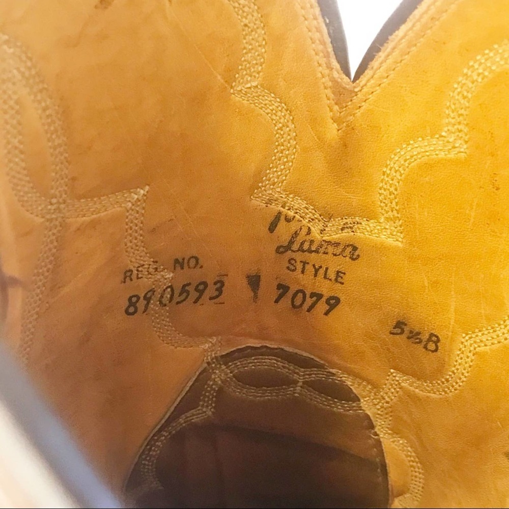 Tony Lama Marble Tan Leather Cowboy Western Boots 5.5 - Picture 9 of 12